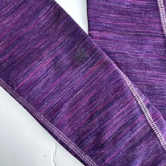 Athleta Girls Heathered Purple Athletic Leggings - Size 7 - Picture 4 of 6